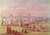 George Catlin Comanchee Village painting